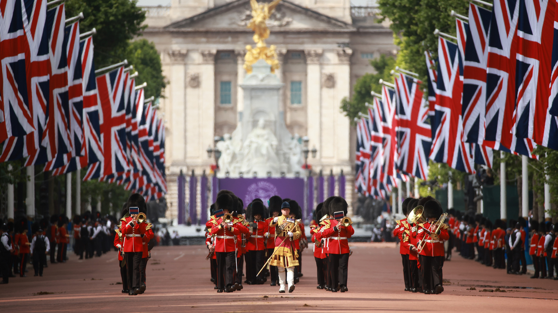 Guards walk down the Mall for Trooping the Colour as part of Platinum Jubilee celebrations in June 2022 (Picture: MOD).